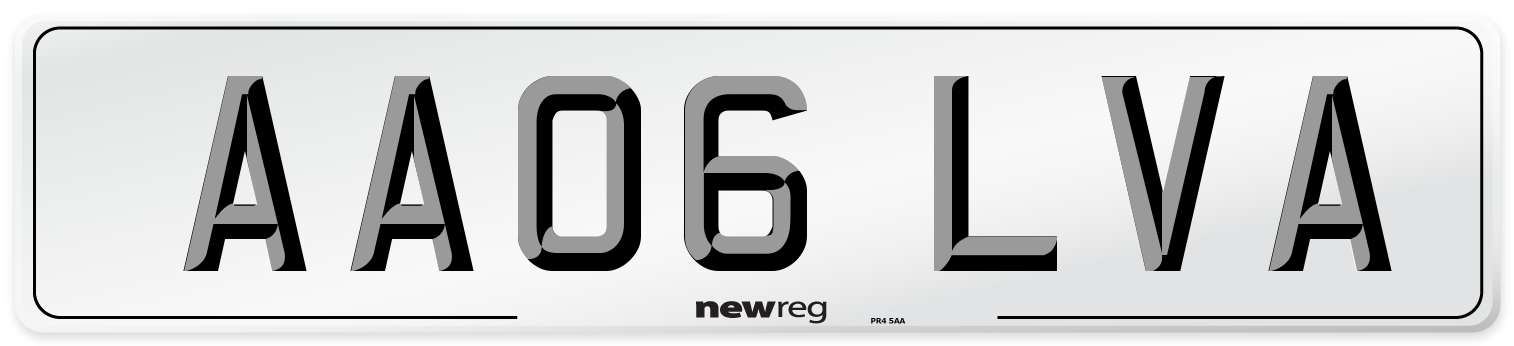 AA06 LVA Number Plate from New Reg